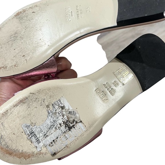 Fendi Metallic Pink Studded Sandals EU Size 36 - Picture 7 of 9